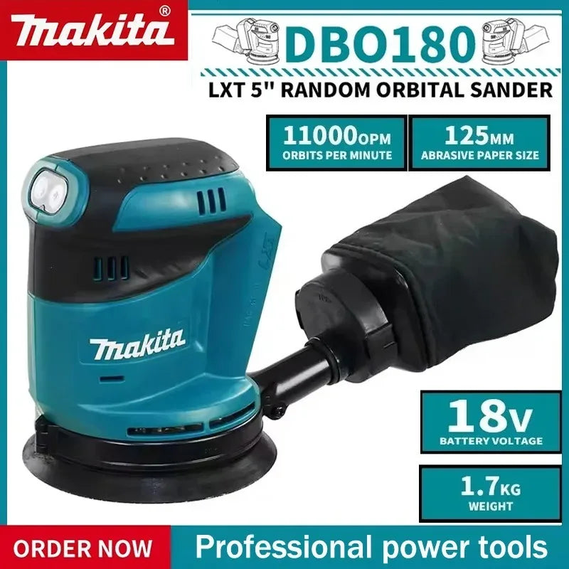 Makita 18V Brushless Cordless Rechargeable Disc Random Orbital Sander Woodworking Sanding Putty Polishing Bare Tool