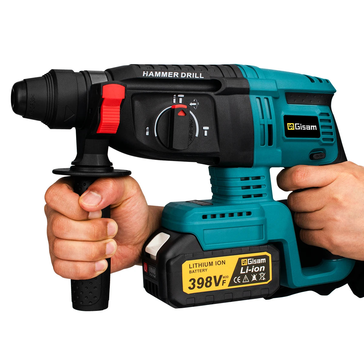 Makita Compatible 18V Gisam 26MM Brushless Electric Hammer Drill Multifunctional Cordless Rotary Hammer Impact Drill Tool For Makita 18V Battery Pin