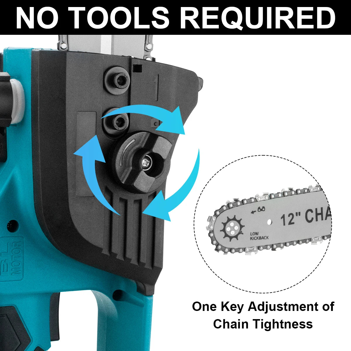 Makita Compatible 18V Gisam 12 Inch Brushless Electric Chain Saw With Oiler Cordless Handheld Chainsaw Graden Pruning Saw Power Tools for Makita 18V Battery