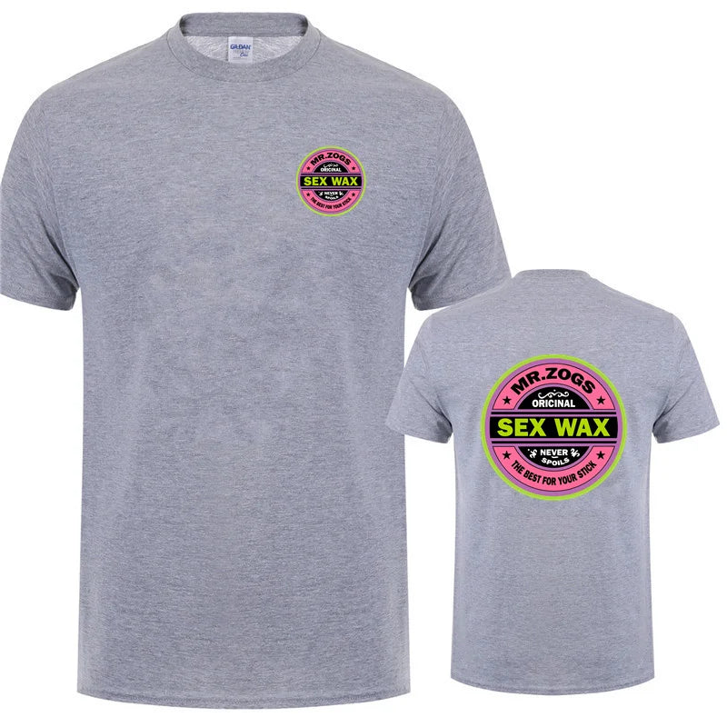 Sex Wax JV Printed Mr Zogs Surf T Shirt Men Casual Sex Wax T-shirts Summer Short Sleeve Cotton Mans Cool Tops DZ-031