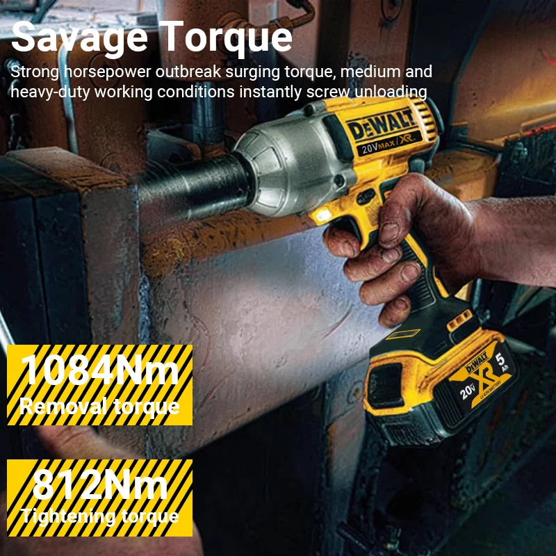 Dewalt 18V 20V Max DCF899 1/2 Inch Brushless Electric Wrench 812N.m Cordless Impact Driver High Torque Three Speed Auto Repair Power Tool