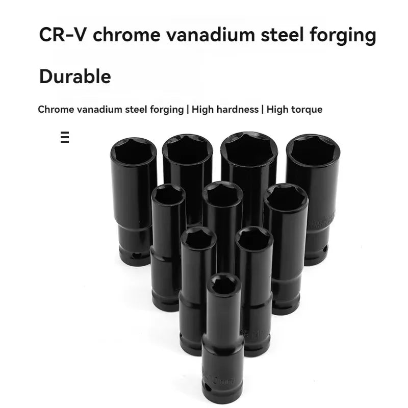 Socket set 10pcs 1/2 Drive Metric Impact Socket Set Universal Deep Socket Wrench for Air Pneumatic Repair Tools
