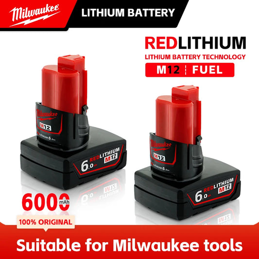 M12 12v battery M12B6 6.0AH 6000mAh 48-11-2402 48-11-2411rechargeable portable Milwaukee M12 battery