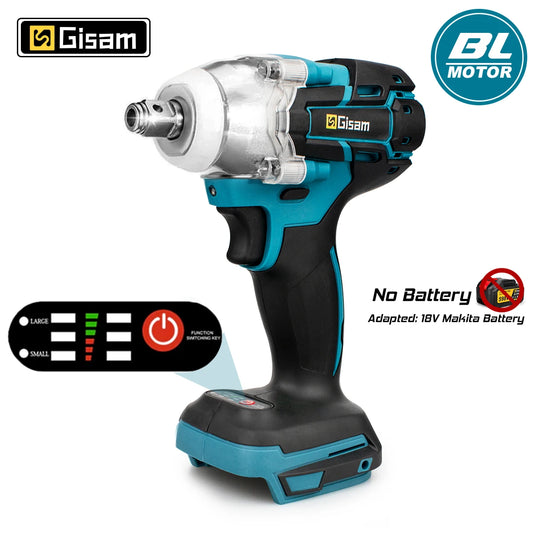 Makita Compatible 18V JV 2 IN 1 Brushless Cordless Electric Impact Wrench 1/2 inch Socket Screwdriver Power Tools Without Battery For Makita 18V Battery