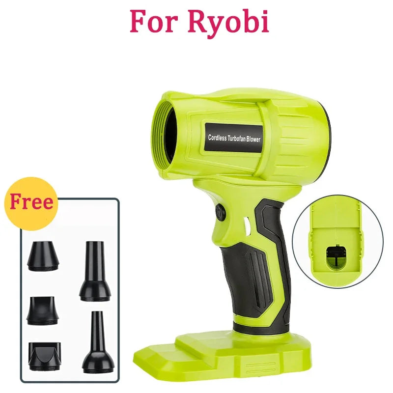 DeWalt Makita Milwaukee Ryobi Bosch Compatible 18V 20V Max JV 350W Jet Blower Portable Violent Turbo Fan For Makita/Dewalt/Milwaukee/Bosch/Ryobi 18V Li-ion Battery Cordless Handheld Fan