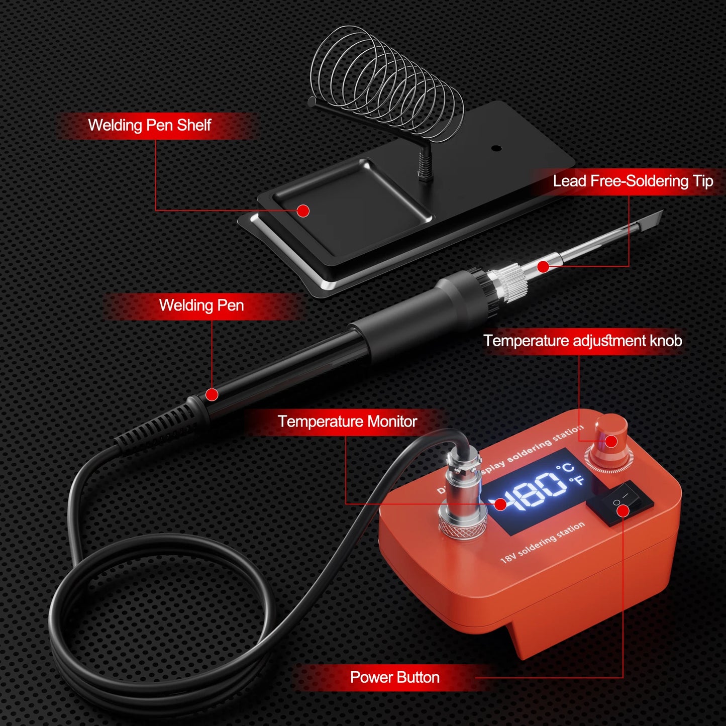 Makita DeWalt Milwaukee Bosch compatible Cordless Soldering lron Temperature Adjustable Electric Welder Kit For DEWALT For Makita For Milwaukee For Bosch 18V Battery