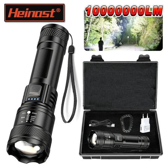 Torch Super Bright P50 JV Flashlight USB Rechargeable LED Long Range Tactical Torch Outdoor Waterproof Emergency Camping Fishing Lantern