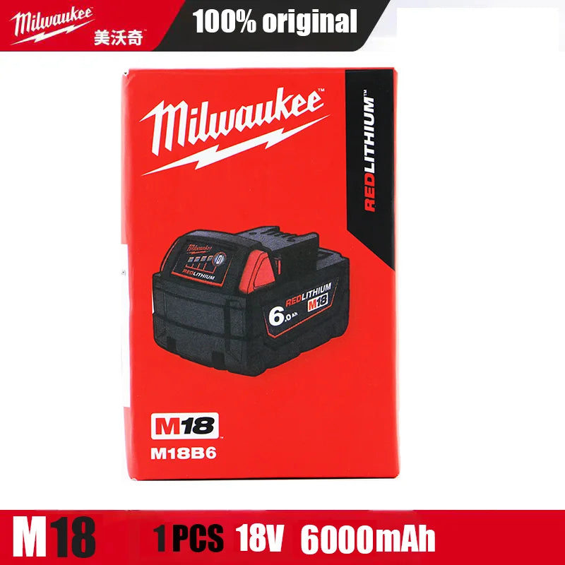 Original Genuine Milwaukee Battery M18B6 6.0Ah 48-11-1860 48-11-1850 M18 Tool Lithium in Original Packaging