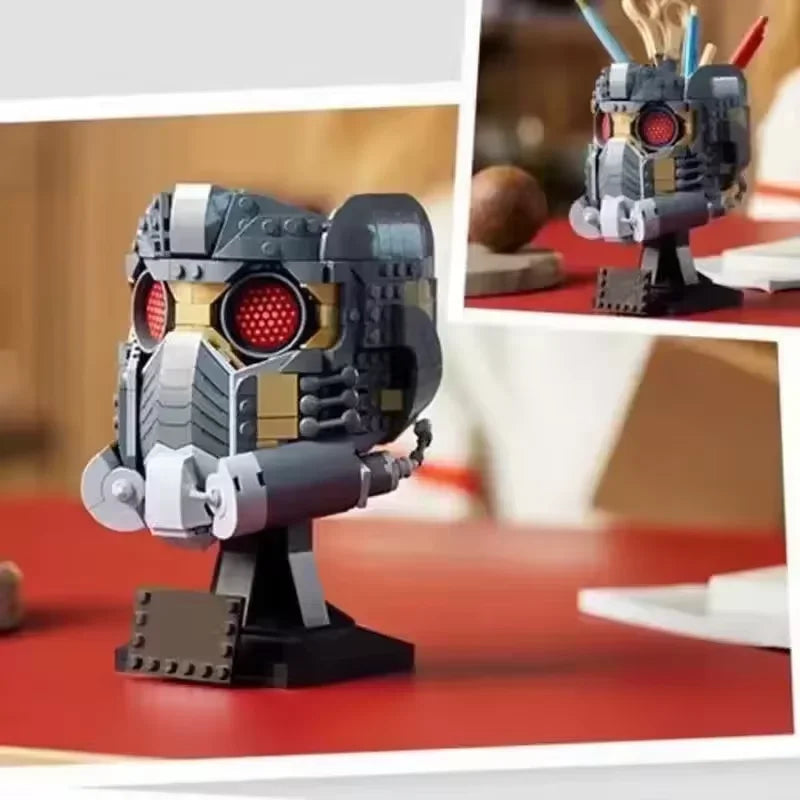 Star Lord JV 602pcs MINISO Hot Toy Star Lord's Helmet 76251 Building Blocks Set Assembly Toy Model For Boy Children's Birthday Christmas Gift
