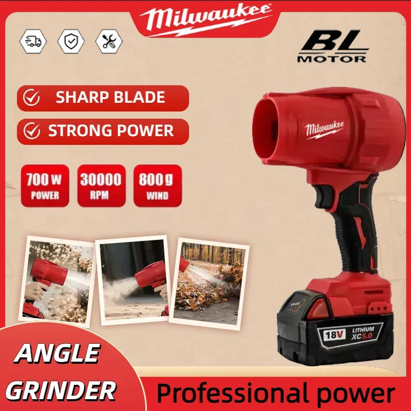 Milwaukee 18V Blower Turbo Fan 30000RPM Cordless Brushless Air  Handheld Violent Fan Dryer 20V 18V Rechargeable Dust Blowing Tool