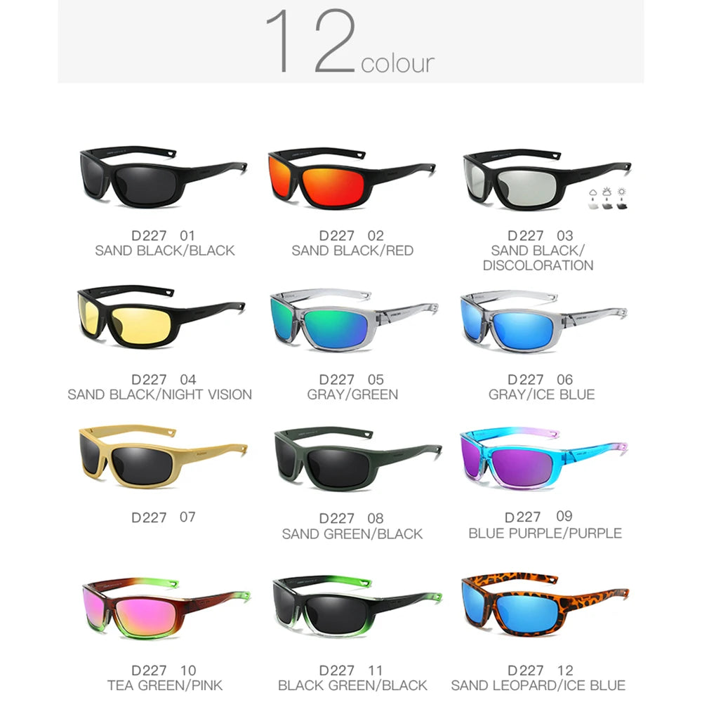 DUBERY JV Full Rim Polarized Fashion Sunglasses For Men And Women 12 Colors Model 227