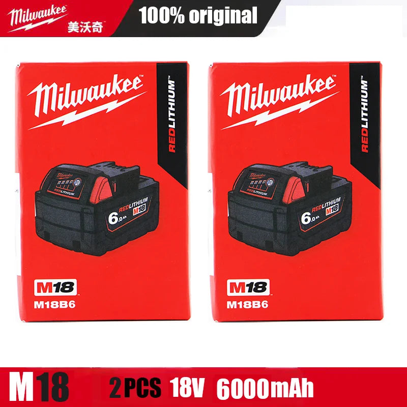 Original Genuine Milwaukee Battery M18B6 6.0Ah 48-11-1860 48-11-1850 M18 Tool Lithium in Original Packaging