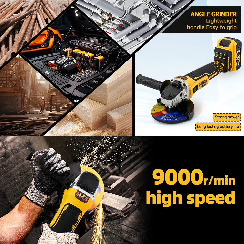Dewalt DCG405 125/100MM 9000RPM Brushless Angle Grinder Cordless Cutting Machine Impact Polisher Machine For Dewalt 20V Battery