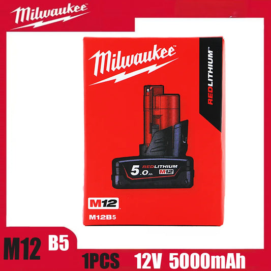 Milwaukee m12 12V battery M12B5 5.0AH 5000mAh 48-11-2402 48-11-2411rechargeable portable Milwaukee M12 battery