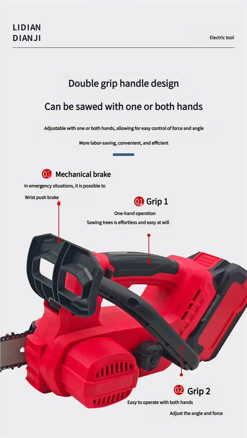 Milwaukee compatible 18V JV 12 Inch Cordless Chainsaw Handheld Garden Electric Chain Saw for Tree Branch Wood Cutting For Milwaukee M18 Battery