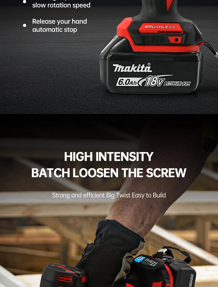 Makita 18V DTD173 Red Brushless Drill Power Tool for Home Improvement And DIY 180Nm Electric Wood/Bolt/T-Mode