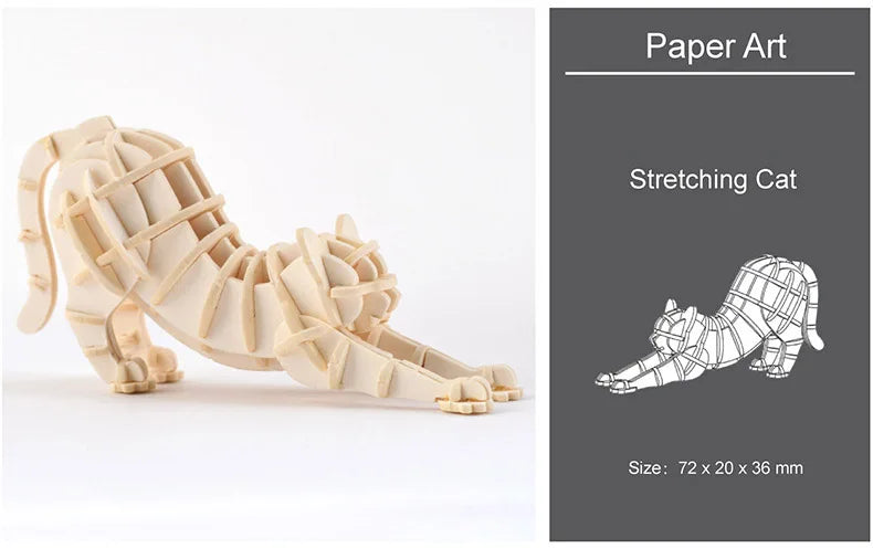 Model JV DIY 3D Wooden Puzzle Model Animal Montessori Toys for Children Crafts Dachshund Skeleton Assembly Gift Set for Kids Adults Teens