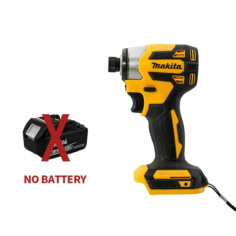 Makita DTD173 18V Yellow 180Nm Cordless Brushless Impact Driver with LED Light Multi-Function Electric Screwdriver for Household Use