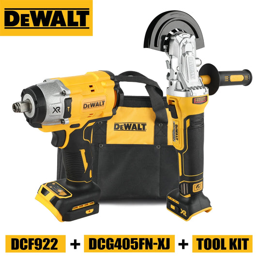 DEWALT 18V 20v Power Bundle - DCF922 Impact wrench and DCG405FN-XJ 125mm Grinder with bag (Tools only with bag)