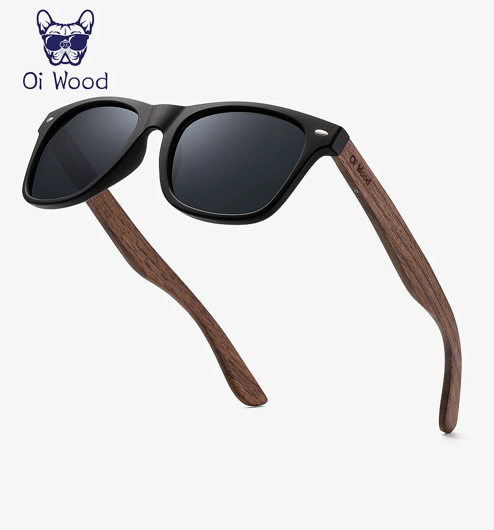 Oi Wood JV Brand Natural Wooden Sunglasses Men Polarized Fashion Sun Glasses Original Wood Oculos De Sol Masculino New TR90 Frames
