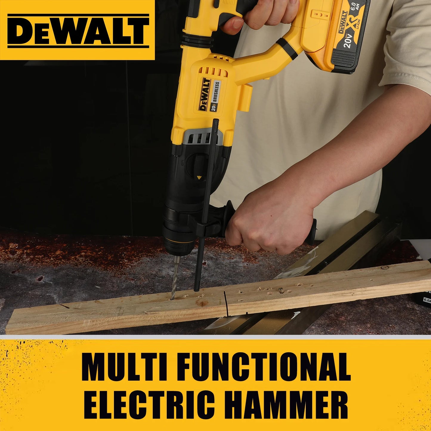 DEWALT DCH263 18V - 20V Max Brushless Wireless Hammer SDS Handle in D Rotary Electric Hammer Concrete Wall Drill Hole Power Tools