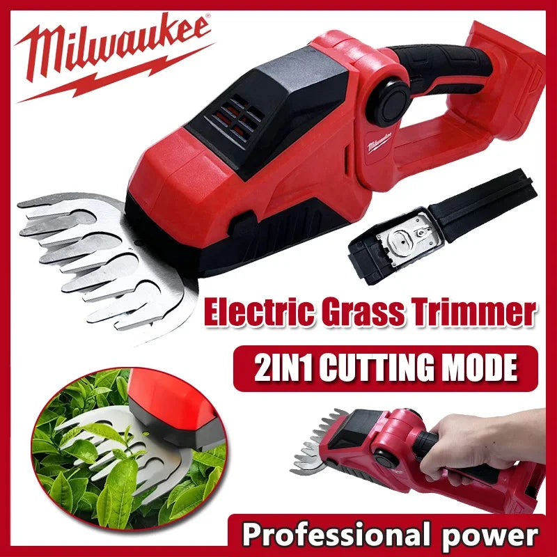 Milwaukee 18V Cordless Hedge Trimmer: 2-in-1 Electric Grass Trimmer/Bush Trimmer, Handheld Garden Grass Shears TBW