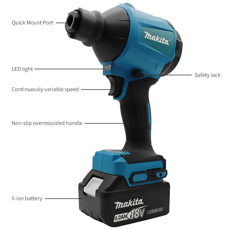 Makita 18v high-power air dust removal gun for blowing dust in narrow spaces power tools
