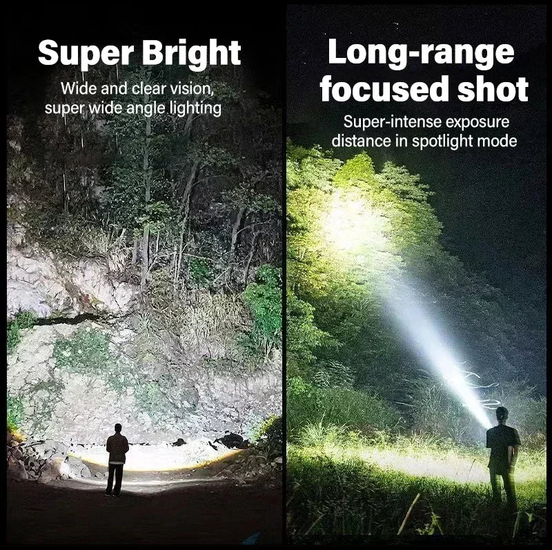 Torch Super Bright P50 JV Flashlight USB Rechargeable LED Long Range Tactical Torch Outdoor Waterproof Emergency Camping Fishing Lantern