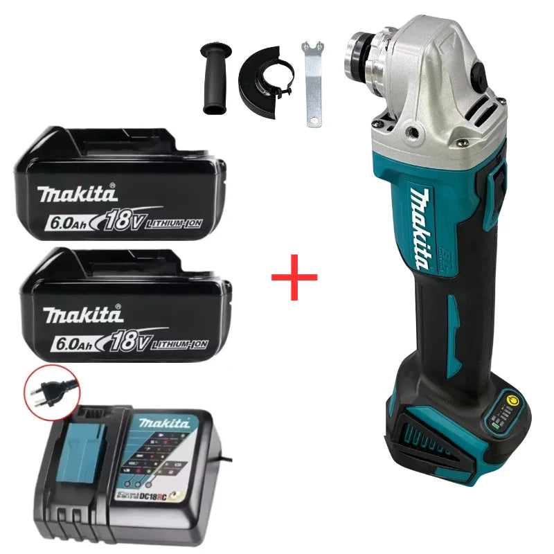 Makita Original 18V 125mm DGA404 Brushless Lithium Electric Angle Grinder with battery and charger combos Rechargeable Cutting Machine High Power Polishing Machine