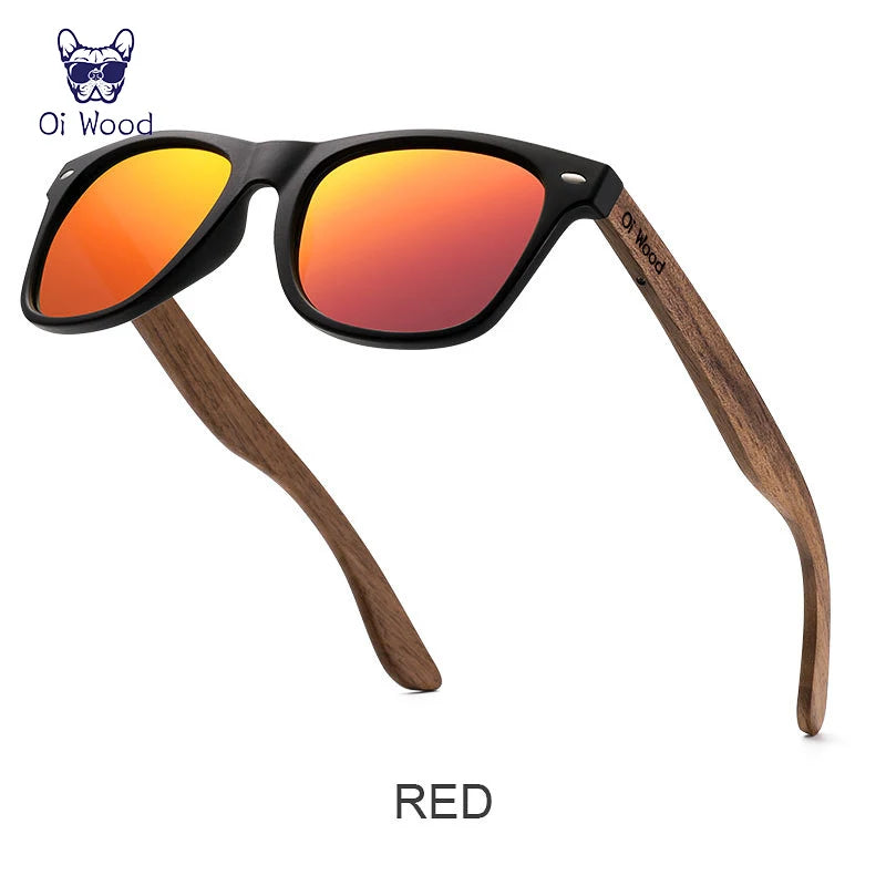 Oi Wood JV Brand Natural Wooden Sunglasses Men Polarized Fashion Sun Glasses Original Wood Oculos De Sol Masculino New TR90 Frames