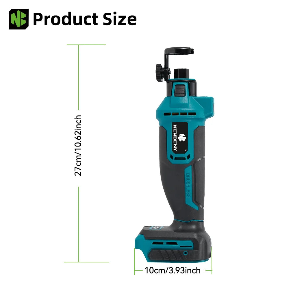 Makita Compatible 18V JV NEWBENY Brushless Electric Drywall Cut Out Tool 3 Gears Cordless Cutting Wood Drywall Sheetrock Wood For Makita 18V Battery Pin