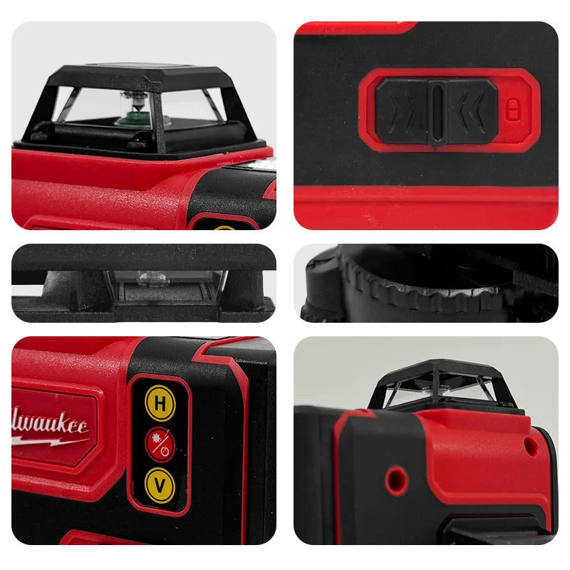 Milwaukee 18V Laser Level Green 16 Lines 4D Self Leveling 360 Horizontal And Vertical Super Powerful Laser level Beam