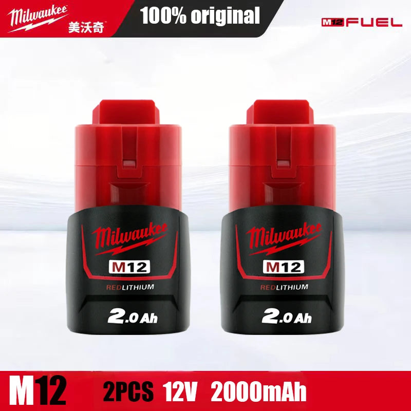 Milwaukee Original m12 battery 12V 3AH - 1Pk, 2Pk, 3Pk, 4Pk and charger options