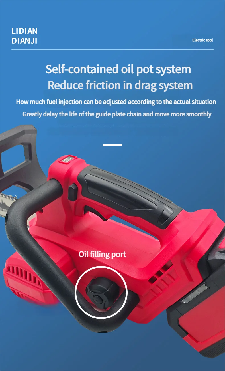 Milwaukee compatible 18V JV 12 Inch Cordless Chainsaw Handheld Garden Electric Chain Saw for Tree Branch Wood Cutting For Milwaukee M18 Battery