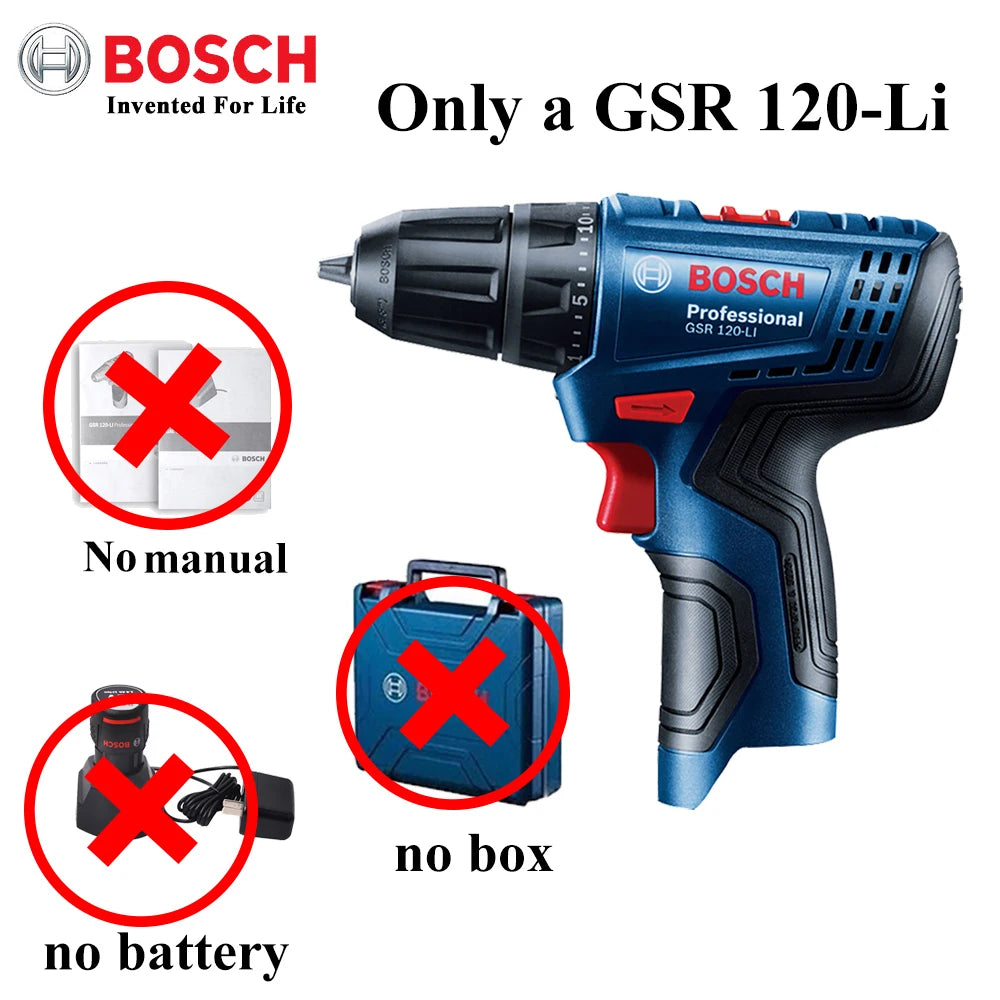 Bosch Professional Cordless Drill GSR 120-LI 12V Multi-Function Electric Driver Electric Screwdriver Power Tool (Bare Tool)