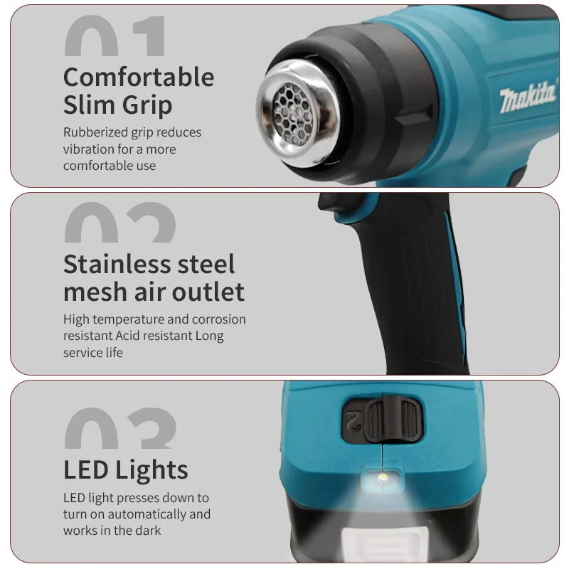 Makita 18V 550°C Temperature Control Heat Gun