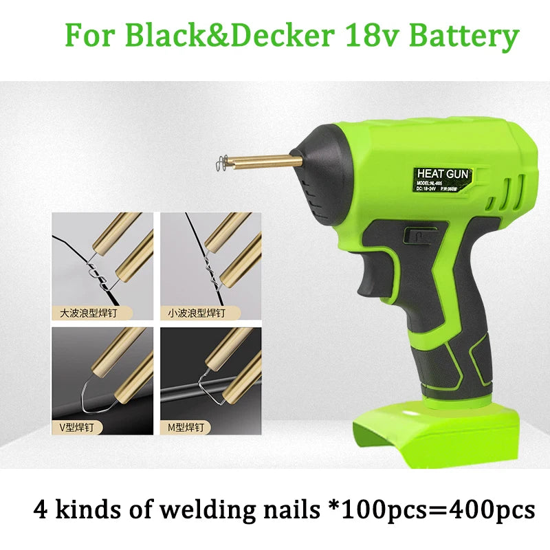 Makita Dewalt Milwaukee Bosch Black & Decker Compatible JV 18V Battery Cordless Welding Gun with 400PCs Staples Car Bumper Repair Tools
