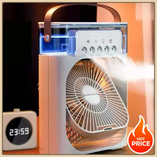 Portable Fan Air Conditioner: 3-in-1 Design with Humidifier USB Electric LED Night Light