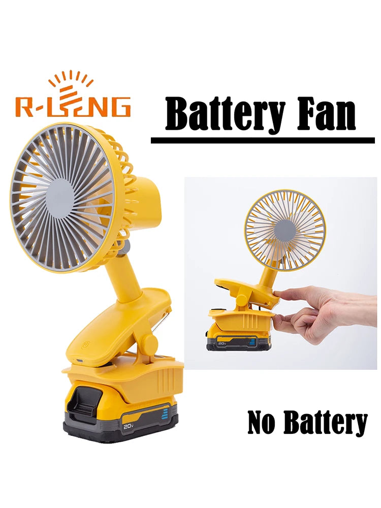 DeWalt Compatible JV Cordless Fan Jobsite Fan for Dewalt 18V 20V Li-ion Battery Portable 3-Speed Fan for Outdoor Camping for Dewalt （NO Battery ）