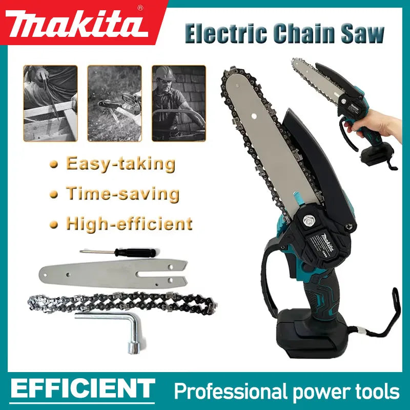 Makita 18V DLJ 6 Inch Chain Saw Electric Saw Handheld Portable Wood Logging Chainsaw Garden Pruning Wood Power Tool for 18V Battery