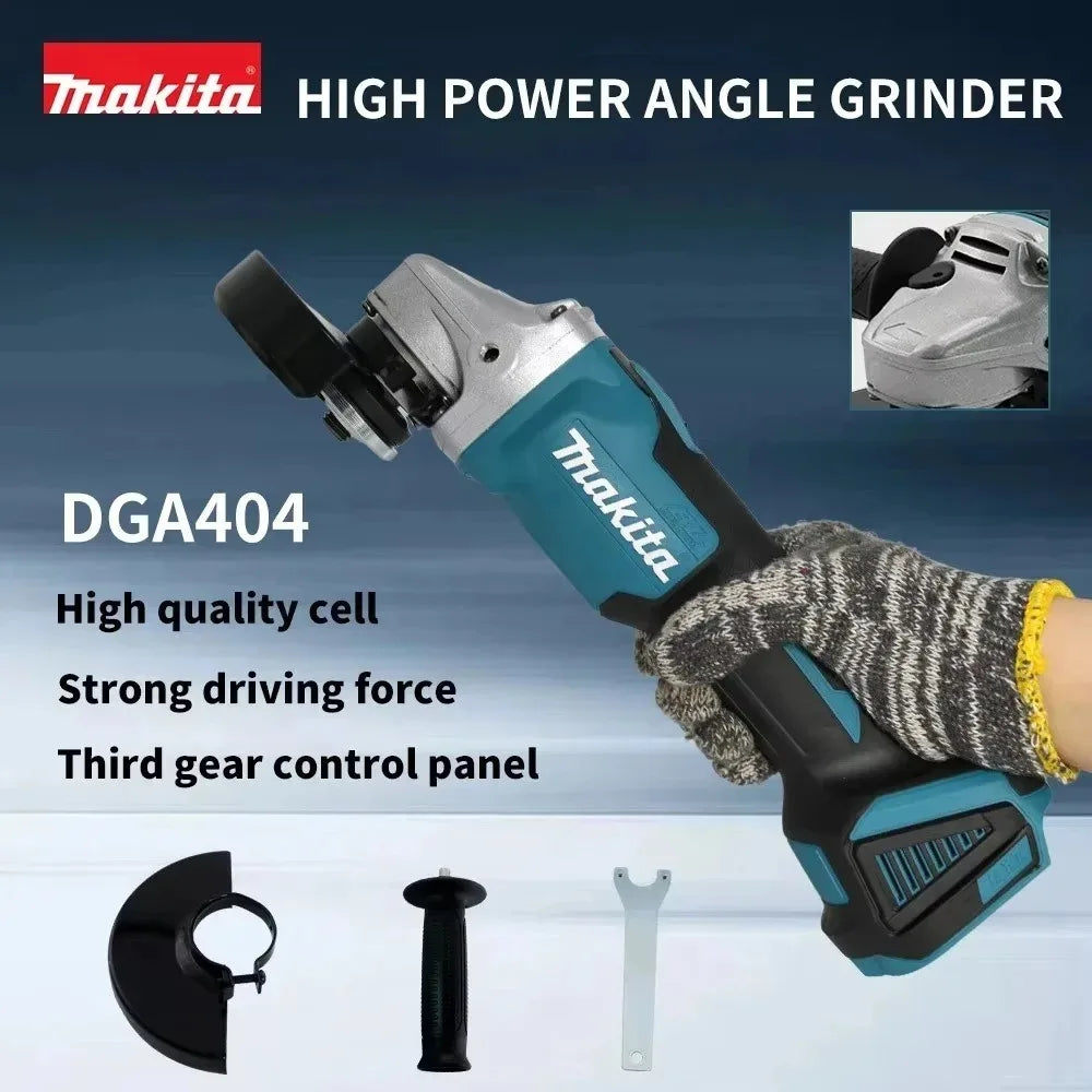 Makita DGA404 100/125mm Angle Grinder 18V Lithium Battery Brushless Polishing Machine 4 Gear Industrial Cutting Power Tools