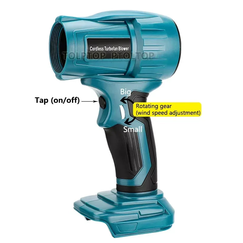 DeWalt Makita Milwaukee Ryobi Bosch Compatible 18V 20V Max JV 350W Jet Blower Portable Violent Turbo Fan For Makita/Dewalt/Milwaukee/Bosch/Ryobi 18V Li-ion Battery Cordless Handheld Fan