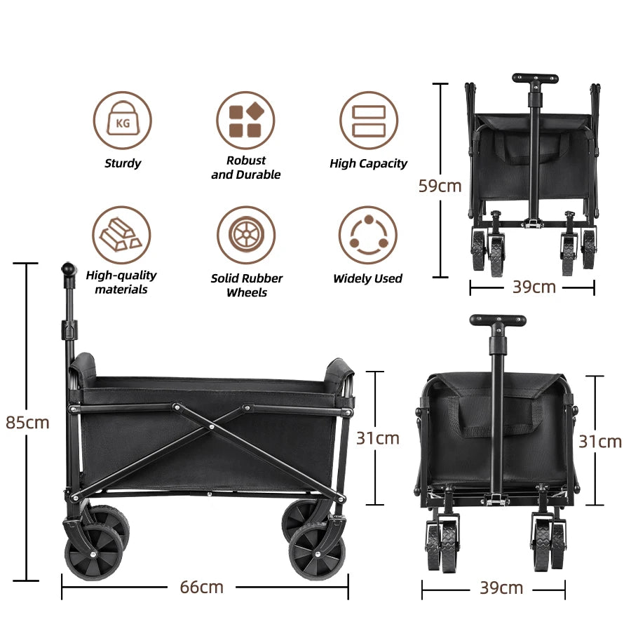 Trolley beach wagon JV Foldable Portable Picnic Outdoor Camping Cart Heavy Duty Folding Utility Cart Shopping Beach Collapsible Folding Utility Cart