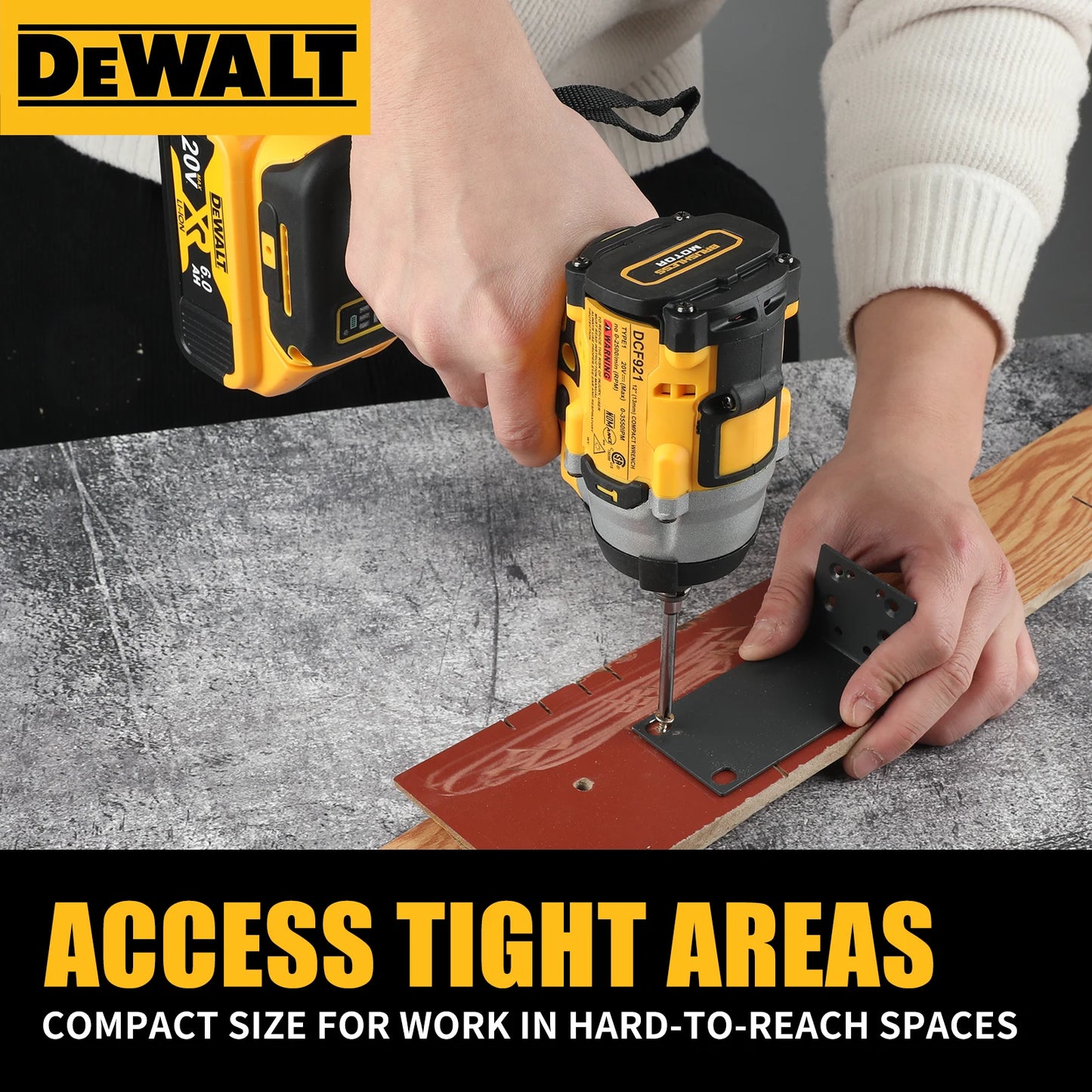 Dewalt 18V 20V Max DCF921 Impact Wrench with 6.0Ah battery and Charger