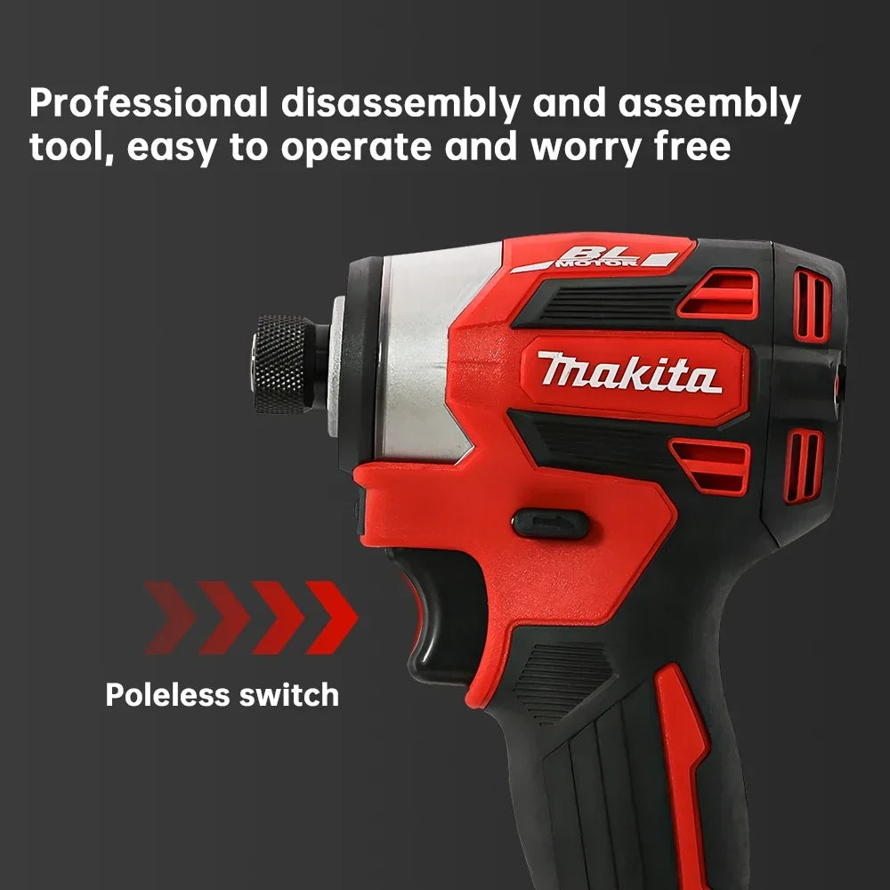 Makita 18V DTD173 Red Brushless Drill Power Tool for Home Improvement And DIY 180Nm Electric Wood/Bolt/T-Mode