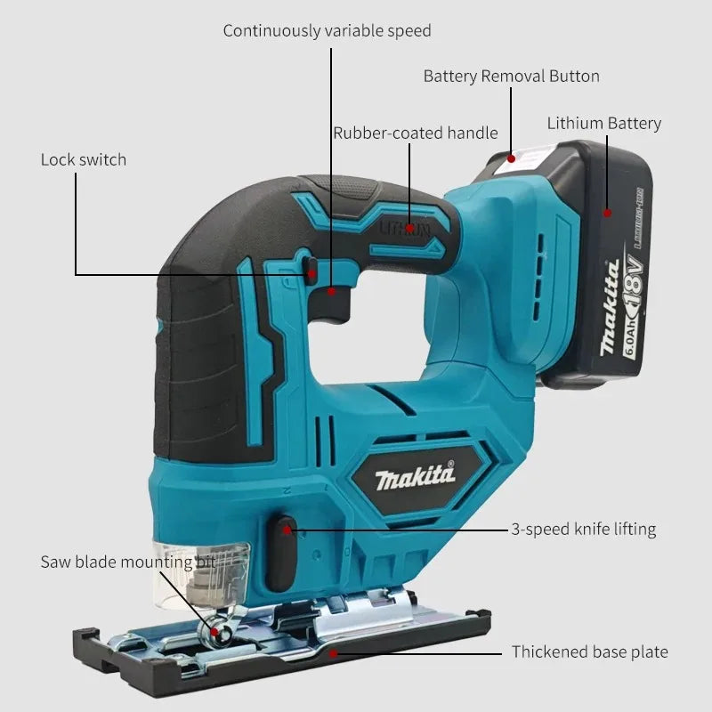 Makita 18V Brushless Jigsaw Electric Jig Cordless Barrel Handle Saw Blade Included No Battery Jigsaw Tool