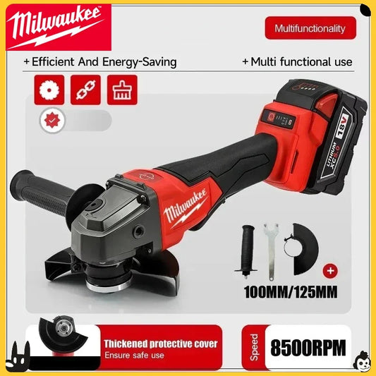 Milwaukee 18V 125mm Brushless Angle Cutting Machine Grinder Polishing  No-Lock Paddle Switch Electric Cordless Power Tools