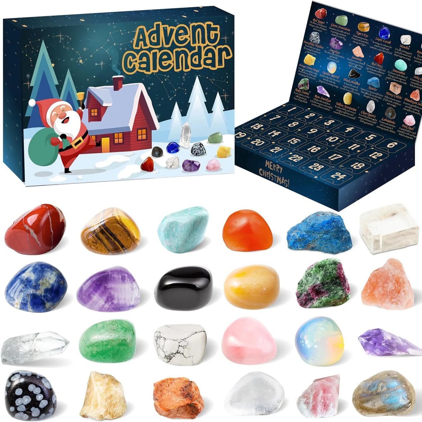 Crystal Growing Kit JV Advent Calendar 2025 24 Days Crystal Gemstones Minerals Rocks & Fossils Advent Calendars Gift for Kids