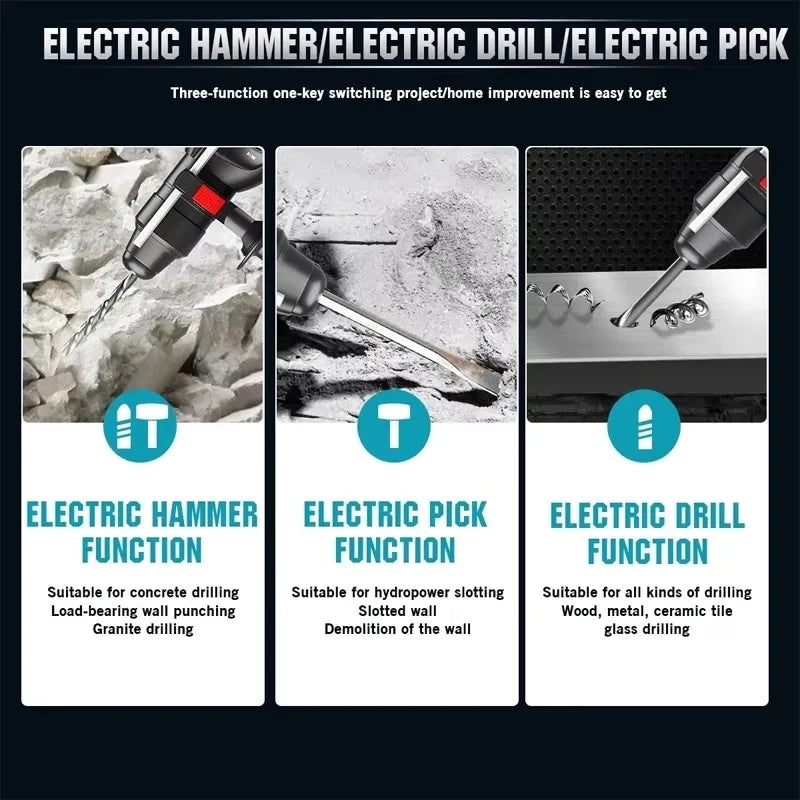 Makita 18V 26MM Cordless Hammer Brushless Electric Hammer 18V Lithium Battery Wireless Drills For Makita 18v Power Tools ﻿