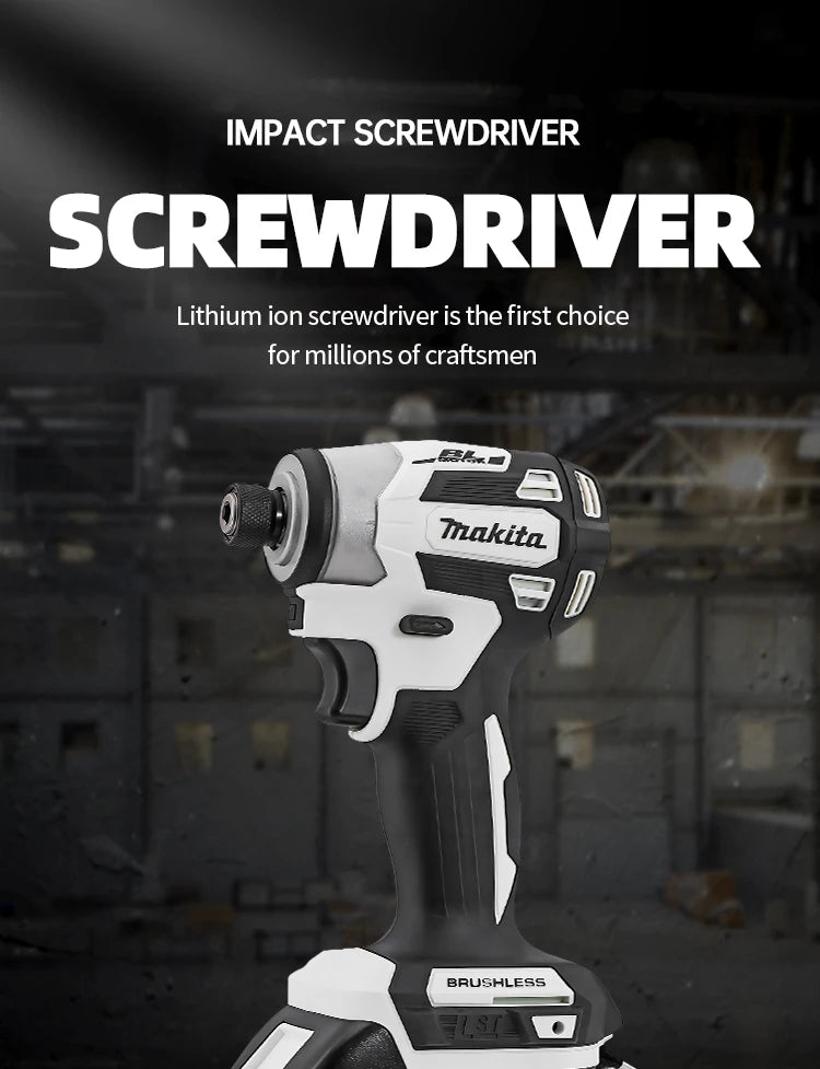 Makita 18V DTD173 White Brushless Drill Power Tool for Home Improvement And DIY 180Nm Electric Wood/Bolt/T-Mode